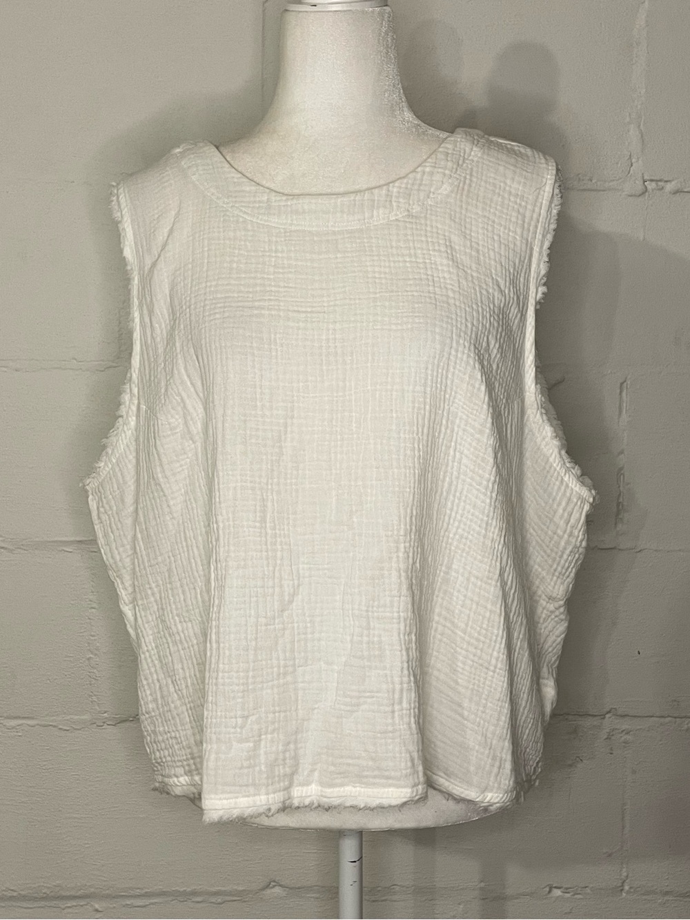 Thread & Supply White Textured Relaxed Tank